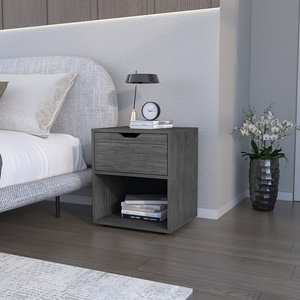 Nightstand Altheimer Light Gray Bedroom Storage <b>Drawer</b> Unit - Product Image 3