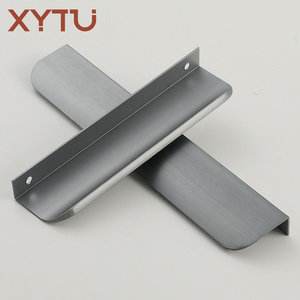 Gebürstete Nickel-Kanten-Fingergriffe für Schränke, verdeckte Küchenschubladengriffe, flache Aluminium-Türgriffe zur hinteren Montage - Product Image 5