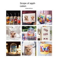 Autocollants de transfert UV DTF pour gobelets, vente en gros, 16OZ, série fleurs Fête des Mères, autocollants lavables en vinyle UV DTF pour gobelets