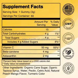 Gummies bronzantes OEM Bear Vitamins avec bêta-carotène, lycopène, sélénium et <span class=keywords><strong>zinc</strong></span> pour le système immunitaire - Product Image 2