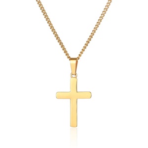 Inspire takı 18k altın çapraz kolye kolye takı Mens kolye haç ile küba zincir kolye toptan özel - Product Image 2