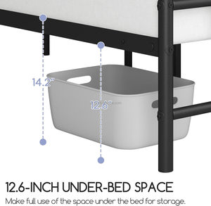 <span class=keywords><strong>Letto</strong></span> Matrimoniale in <span class=keywords><strong>Ferro</strong></span>, Struttura in Acciaio Rinforzato con Testiera e Vano Contenitore, Presa di Corrente Integrata, Facile Montaggio - Product Image 4