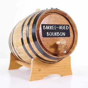 Whisky Cask Baril de vin en bois 5 L Oak Cask Home Bar Vieillissement Mini Cask fûts en bois <span class=keywords><strong>pour</strong></span> la bière - Product Image 1