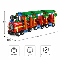 Set de Bloques de Construcción de Tren Navideño Personalizado de 385 Piezas, Juguete de Construcción de Locomotora de Vapor 3D DIY, Ladrillos STEM, Marca Privada OEM