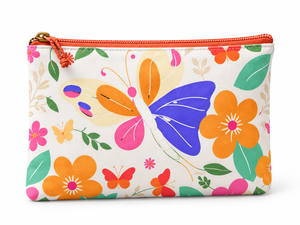 Juego de Bolsas con Cierre de Cremallera con Diseño Personalizado de Mariposas y Flores, Material de Lona, para Uso Diario, 3 Piezas, Tamaño Mediano - Product Image 1