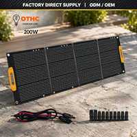 Panneaux solaires portables OTHC-200W, vente directe usine OEM/ODM, chargeur pliable étanche pour trottinette et station d'alimentation