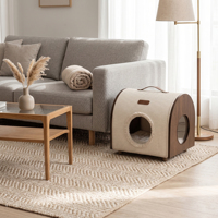Maison pour chat en bois de luxe, lit confortable pour animaux de compagnie, design moderne et portable, meuble-caverne pour chaton