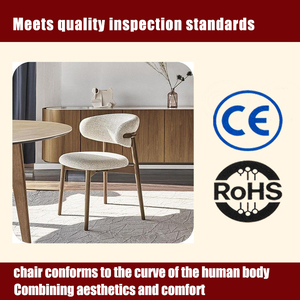 Sedia da pranzo in legno per <span class=keywords><strong>casa</strong></span>, con schienale artistico in pelle/tessuto e cuscino morbido, ideale per cucina, sala da pranzo e ristorante - Product Image 5