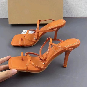 Sandales élégantes à talon aiguille et bout carré pour femme, style français, à fines brides, pour soirées et événements - Product Image 3