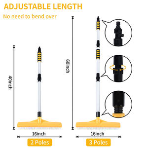 Vertak <span class=keywords><strong>brosse</strong></span> <span class=keywords><strong>de</strong></span> nettoyage <span class=keywords><strong>de</strong></span> jardin multifonction, flux d'eau, <span class=keywords><strong>balai</strong></span> <span class=keywords><strong>de</strong></span> jardin, poignée télescopique, tapis, râteau à gazon artificiel - Product Image 2