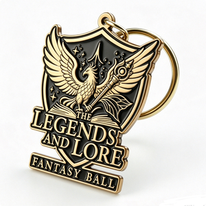 พวงกุญแจโลหะผสมสังกะสีรูปนกฟีนิกซ์แฟนตาซี 3 มิติ แบบกำหนดเอง ชุบทองเคลือบแข็ง น้ำหนักเบา ของที่ระลึกงานอีเว้นท์รูปการ์ตูน - Product Image 2