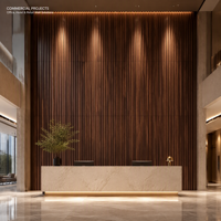 Panneau mural en composite bois-plastique WPC PVC JOCY, revêtement de plafond cannelé, grain de bois, panneau de décoration intérieure pour maison et hôtel