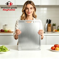 Planche à découper en acier inoxydable 304 de haute qualité avec rainure pour la cuisine