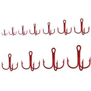 Hameçons de pêche triple, nickel rouge, trois hameçons, pêche en eau salée, pêche en mer, affûtés chimiquement - Product Image 4