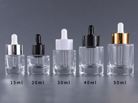 En stock, flacon de sérum en verre vide 30ml/50ml, bouchon compte-gouttes en caoutchouc, impression sur écran, emballage en carton pour sérum de soin de la peau, huile essentielle