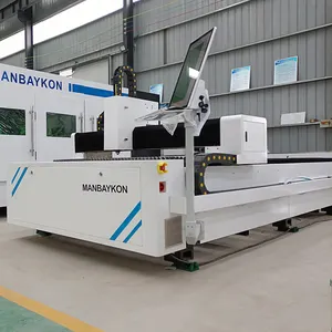 Cnc mesin pemotong serat laser, mesin pemotong lembaran logam serat lazer 1000w 2000w 3000w