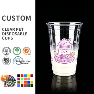 Vaso Desechable <span class=keywords><strong>de</strong></span> Plástico PET Transparente Personalizado con Diseño <span class=keywords><strong>de</strong></span> Taro <span class=keywords><strong>Bobo</strong></span> <span class=keywords><strong>de</strong></span> 9oz, 12oz, 16oz y 20oz para Smoothies, Frutas, Boba, Té con Leche y Bebidas para Llevar - Product Image 1