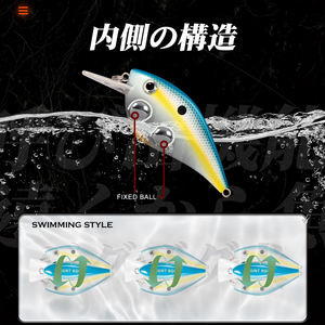 Popular 3D ojos realistas 65mm 16,5g cebos duros artificiales Señuelos de Pesca flotantes lados planos cuadrados Bill Crankbait señuelos - Product Image 3