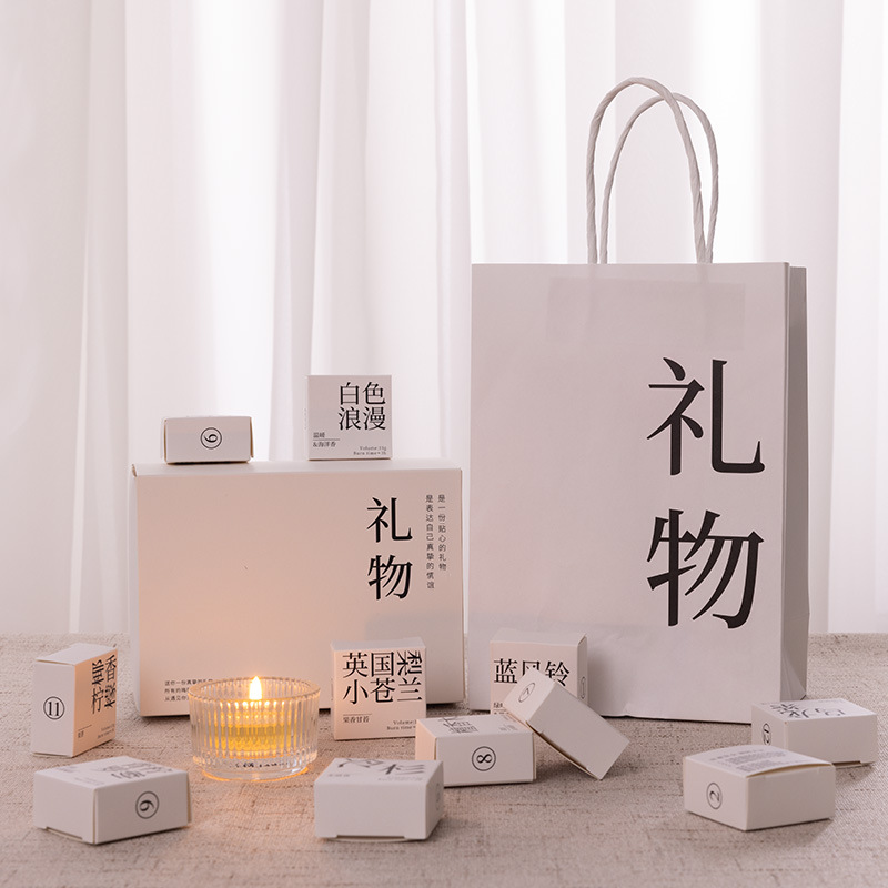 12 fragrances with poems-scented candle set