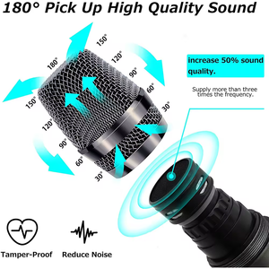 Micrófono inalámbrico CQA dinámico de mano UHF FM con pantalla LED Receptor inalámbrico de doble canal Micrófono profesional - Product Image 4