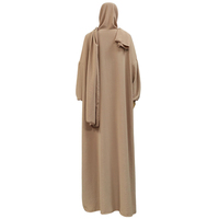 Nouveau chaud moyen-orient dubaï turquie à capuche Robe une pièce écharpe Hijab Robe Abaya glace soie crêpe femmes musulmanes prière vêtements voile