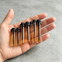 Mini flacons de parfum portables en verre, capacités de 0,5 ml à 3 ml, flacons en verre ambré rechargeables pour parfum