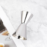 Jigger à cocktail double dose 30/45 ml en acier inoxydable SS304, finition miroir intérieure et extérieure, compatible lave-vaisselle, pour bars et restaurants (vente en gros)