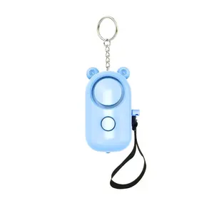 2 Colors 130 DB Portable Woman Emergency Self Defense White Light High Volumes Lovely Bear- shaped Keychain Personal Alarm