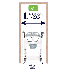 Chaise de transfert pour personnes âgées (hauteur de siège réglable jusqu'à 58 cm), chaise de toilette pour seniors avec roues larges KMINA K40064 - Product Image 5