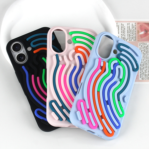 Đầy Màu sắc DIY Silicone lỏng điện thoại bìa cho Iphone 17 16 15 14 Pro Max vui không nén <span class=keywords><strong>mini</strong></span>-mê cung trò chơi trường hợp Frosting Craft - Product Image 3