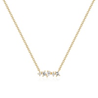 Collier pendentif mini bar en zircon multi-facettes plaqué or élégant pour femmes Milskye Bohemian