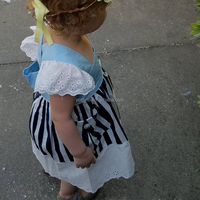 Vêtements pour enfants entièrement personnalisables, vêtements ODM, robes imprimées rayées pour petites filles, designs de vêtements pour bébés avec ensembles de sous-vêtements