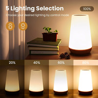 Lampe de chevet moderne et simple à LED tactile sans fil, à intensité variable, température de couleur réglable, CRI élevé 80, RGB changeant, USB