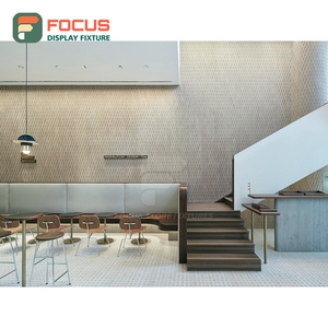 Comptoir de service de café grand format avec étagère vitrée, zone pour couvercles de tasses et condiments, comptoir de café commercial - Product Image 3