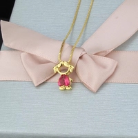 Collar de Cadena de Eslabones Chapado en Oro de 18K de Moda con Colgante de Corazón y Piedra de Nacimiento para Niña/Niño, Joyería Personalizada de Cadena de Clip para Mujer