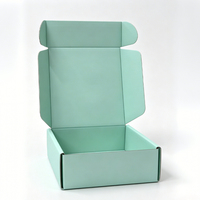 Boîte d'expédition pliable en carton ondulé vert menthe avec logo personnalisé en relief, boîte d'emballage de luxe pour cadeaux e-commerce