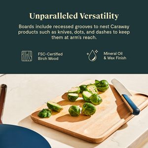 Tabla de cortar de madera de cera de aceite mineral segura para alimentos de doble cara para cocinar - Product Image 4