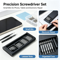 Jeu de tournevis miniatures en acier CRV, kit d'outils de précision portable pour le démontage de produits électroniques