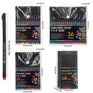 24 Colors Plastic Fine Point Art Markers 0.4MM Needle Smooth Writing Non-Erasable Artist Painting Drawing Student Use Set - Product Image 2
