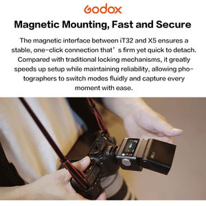 แฟลช Godox รุ่น IT32 พร้อม X5C ในตัว ทริกเกอร์ TTL HSS หน้าจอสัมผัส ไร้สาย ชุดอุปกรณ์ติดตั้งนอกกล้อง แบบแม่เหล็ก สำหรับกล้อง <span class=keywords><strong>Canon</strong></span> - Product Image 4