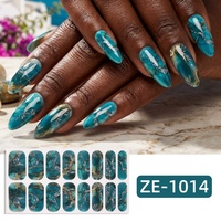Films de vernis à ongles 16 doigts prêts à l'emploi pour la vente en gros transfrontalière, motif marbre, personnalisables, multi-styles, autocollants populaires en Europe