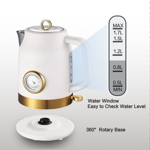 Hervidor Eléctrico de Lujo de Acero Inoxidable, Hervidor de Agua de Ebullición Rápida, Tetera Retro, Calentador de Agua con Certificación ETL - Product Image 5