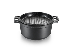 New Item Die-Casting Nhôm Hình Chữ Nhật Grill Pan Sâu BBQ Baking Pan Rang Pan Với Đen Không Dính Đá Cẩm Thạch Sơn - Product Image 3
