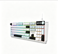 Nouveau clavier de jeu à membrane rétroéclairé RGB filaire USB Type A Jedel 104 touches avec bouton rotatif Plug and Play taille standard