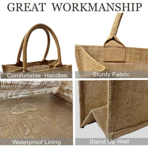 Sac fourre-tout personnalisé écologique mariage Shopping ruban décoration toile de <span class=keywords><strong>jute</strong></span> souvenir sac cadeau <span class=keywords><strong>jute</strong></span> naturel - Product Image 4