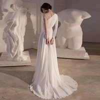 Robe longue de soirée blanche élégante à manches longues et à une épaule, ajustée au corps, longueur au sol, NDB10221