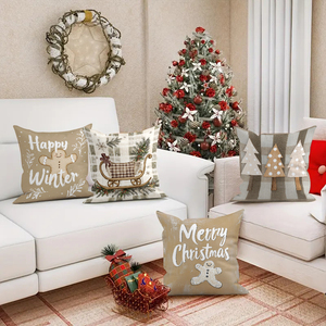 Fundas <span class=keywords><strong>de</strong></span> cojín cuadradas personalizadas con estampado navideño. Acogedor, Bonito, Lindo y Versátil. Para el Hogar, Hospital u Hotel, 100% Poliéster. - Product Image 5