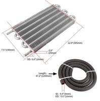 Kit Konverter Radiator Pendingin Oli Universal Aluminium Baru Pengganti OE 2468row2468 untuk 2 4 6 8 10 Baris Garansi 3 Bulan