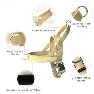 เสื้อกั๊กสายรัดสัตว์เลี้ยงแบบไม่ดึงปรับได้ควบคุมง่ายยุทธวิธีสายรัดสำหรับสุนัขทุกตัวทำงานด้วยไนลอนแข็งสะท้อนแสง - Product Image 2