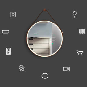 Espelho redondo para banheiro, de alta qualidade, moderno, para música, reprodução, wi-fi, câmera hd, mágica, android, tv, espelho led, 5 anos - Product Image 3